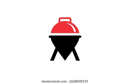 a graphic image on the theme of searching for a barbecue place, on a white background. vector graphic base.