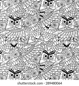graphic image of an owl in cartoon style