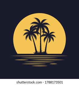 Imagen gráfica con fondo de palmera