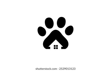 a graphic image with a pet house theme, on a white background. vector graphic base.