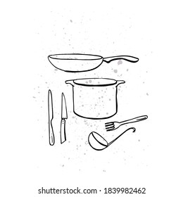 Imagen gráfica de POTS y PANS. Ilustración vectorial. Gráficos manuales.