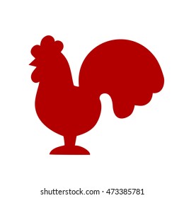 Graphic image of rooster isolated on white background. Zodiac Symbol of Chinese New year 2017. Art vector illustration.  svg
