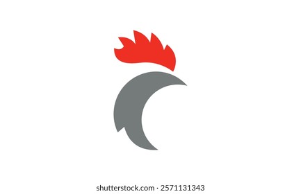 a graphic image with a rooster theme, on a white background. vector graphic base.