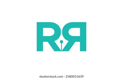 a graphic image with RR pen theme, white background. vector graphic base.