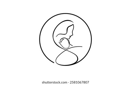a graphic image with S theme of mother and child, on white background. vector graphic base.