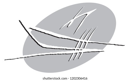 graphic image of a sailing boat. logo template