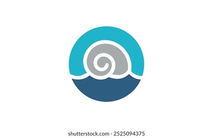 a graphic image with a sea snail theme, on a white background. vector graphic base.