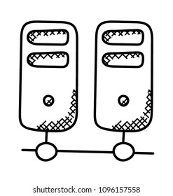 A graphic image of seat of organized data, network server 

