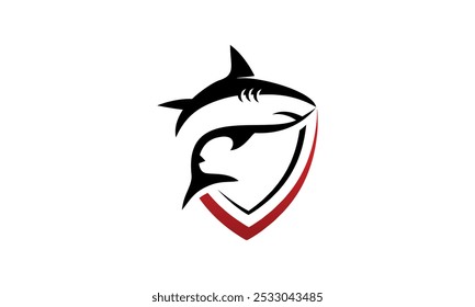 uma imagem gráfica com um tema de escudo contra tubarões, sobre um fundo branco. base gráfica vetorial.