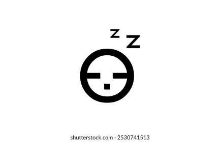 Una Imagen gráfica con un tema de cara dormida, sobre un fondo blanco. Vector base gráfica.