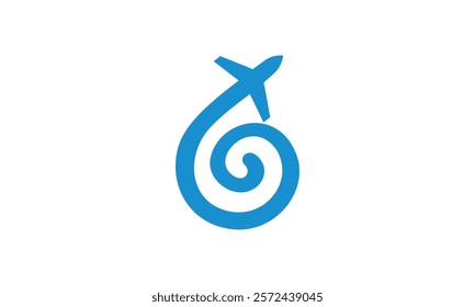 a graphic image with spiral airplane theme, white background. vector graphic base.