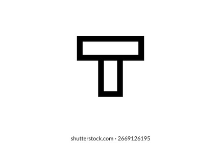 a graphic image with a T block theme, with a white background. Vector graphic base.