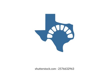 a graphic image with a texas fireplace theme, on a white background. vector graphic base.