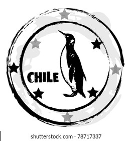 graphic image that simulates a rubber stamp  different countries. Chile.  vector illustration.