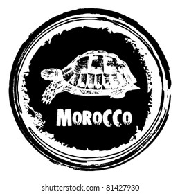 graphic image that simulates a rubber stamp, Morocco.