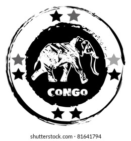 graphic image that simulates a rubber stamp, Congo.