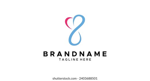 a graphic image with the theme of infinite love, on a white background. graphic vector base.