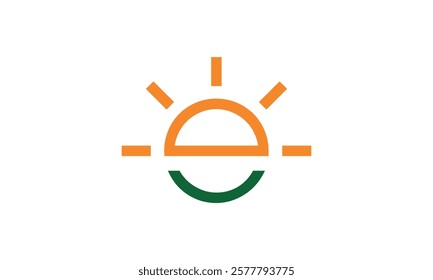 a graphic image with the theme of the letter e sun, on a white background. vector graphic base.