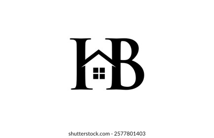 a graphic image with the theme of the letter HB house, on a white background. vector graphic base.