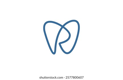 a graphic image with the theme of the letter R teeth, on a white background. vector graphic base.