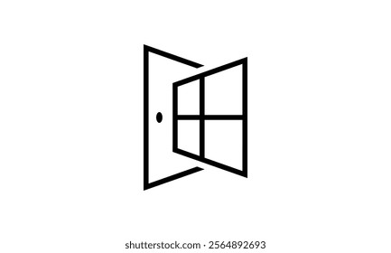 a graphic image themed door and window maker, white background. vector graphic base.