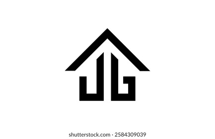 a graphic image themed JG house on a white background. vector graphic base.