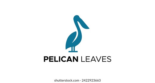 a graphic image themed with a leaf-winged pelican, on a white background. graphic vector base.