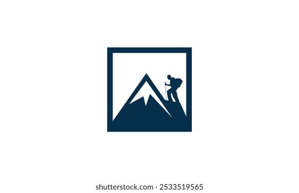 a graphic image themed mountain climbing on a white background. vector graphic base.