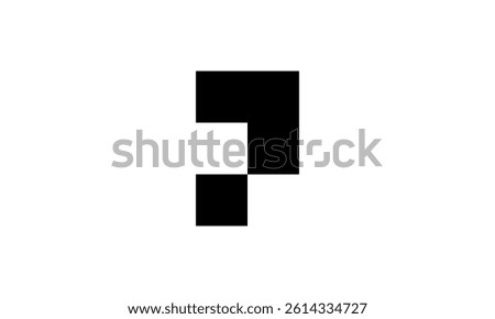 a graphic image themed P box, white background. vector graphic base.