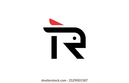 a graphic image themed R rabbit, white background. vector graphic base.