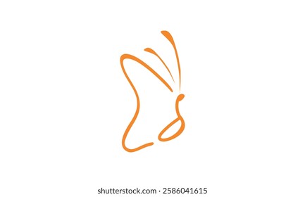 a graphic image themed s butterfly, white background. vector graphic base.