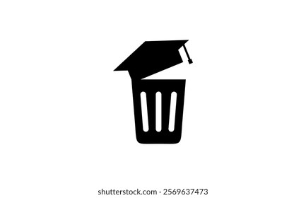 a graphic image with a trash student theme, on a white background. vector graphic base.