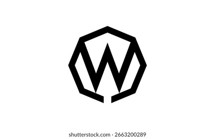 una Imagen gráfica con un tema de flecha W, sobre un fondo blanco. base gráfica de Vector.