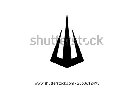 a graphic image with a W spear theme, on a white background. vector graphic base.