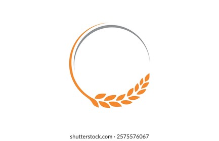 a graphic image with wheat and sun theme, on white background. vector graphic base.