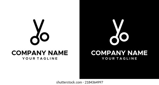 a graphic image of the Y scissors themed, black and white background. vector graphics base.