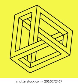 Graphic impossible shape. Optical illusion. Sacred geometry. Op art.