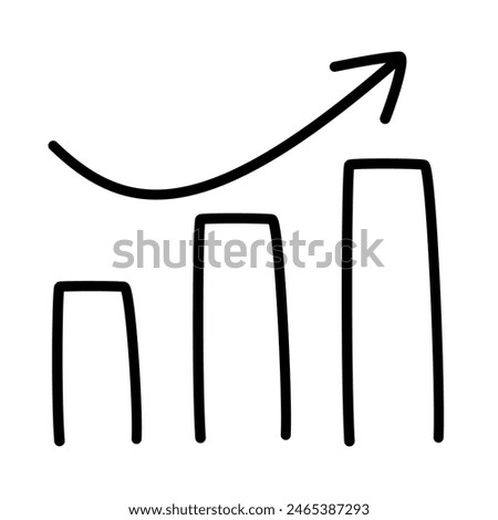 graphic increase of economic and business doodle icons