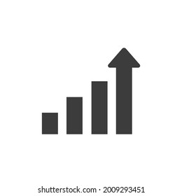 Graphic Increase Icon Isolated on Black and White Vector Graphic