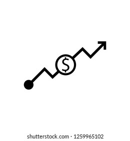 Graphic of increase money icon designed simple and good.