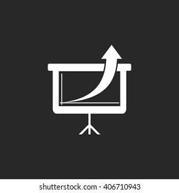 Graphic increase sign simple icon on background