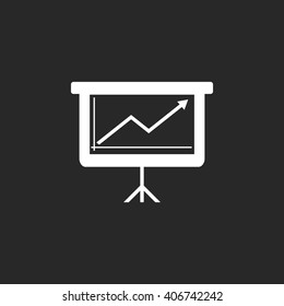 Graphic increase sign simple icon on background