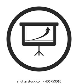Graphic increase sign simple icon on background