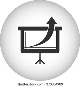 Graphic increase simple icon on colorful round background