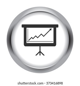 Graphic increase simple icon on colorful round background