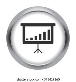 Graphic increase simple icon on colorful round background