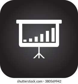Graphic increase simple icon on colorful square background