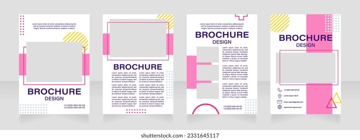 Graphic industry trade show blank brochure layout design. Vertical poster template set with empty copy space for text. Premade corporate reports collection. Editable flyer paper pages