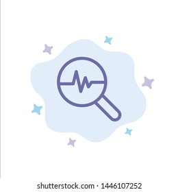 Graphic, Info graphics, Graph, Search Chart Blue Icon on Abstract Cloud Background