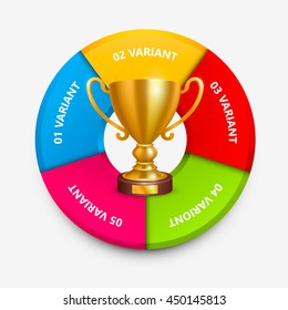 Graphic information Winner cup leader, Cup winner info, Vector infographic illustration